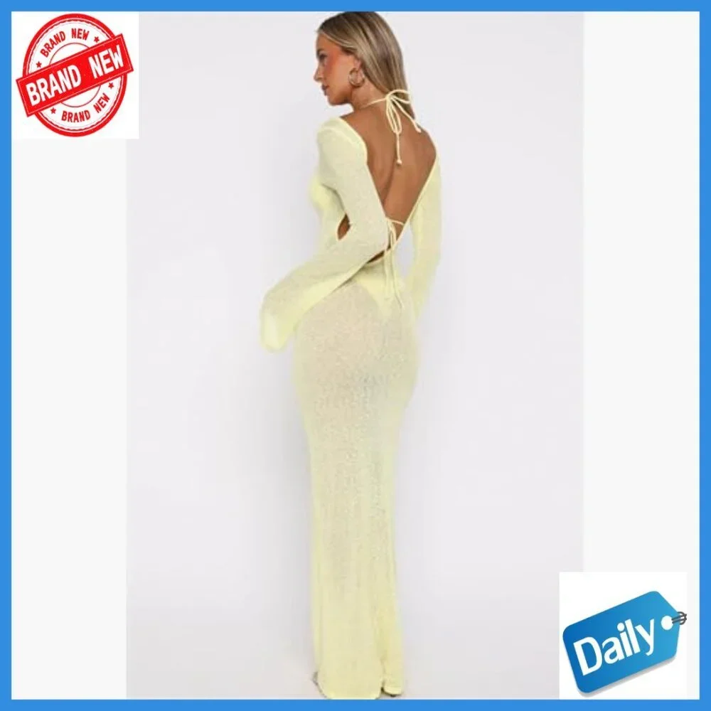 3-Piece Bikini Set with Sheer Mesh Cover Up Dress, Halter Triangle Top, Cheeky